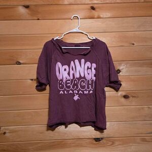 Vintage Retro Orange Beach Alabama Distressed Vacation Travel Graphic Tee Shirt